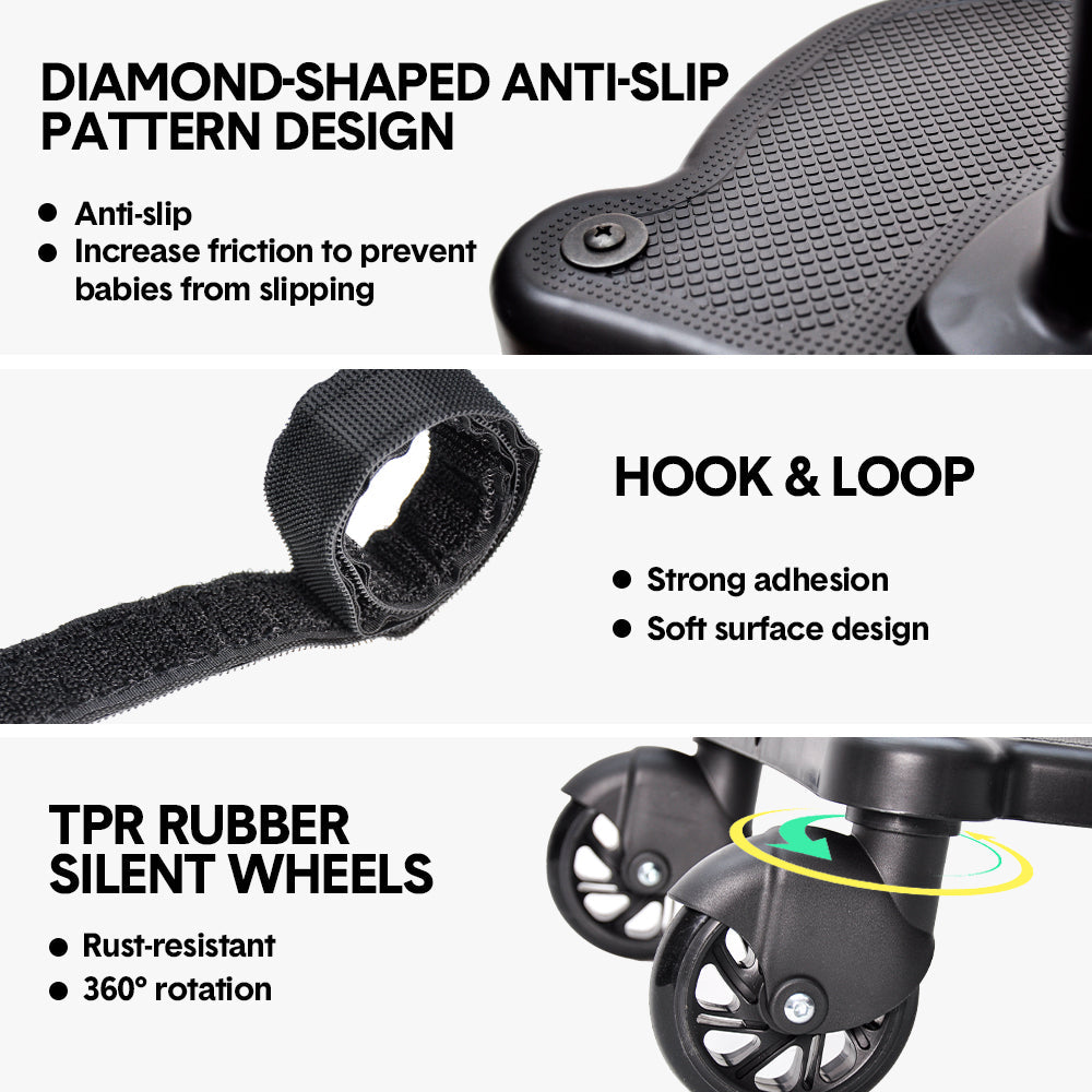 Universal Pram Board with Removable Seat Black