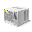 White 1.7 kW window air conditioner with LED control panel and remote control