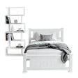 Finale White King Single bed frame in a modern bedroom