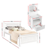 Bexley King Single Bed with Bedside, White, view 2