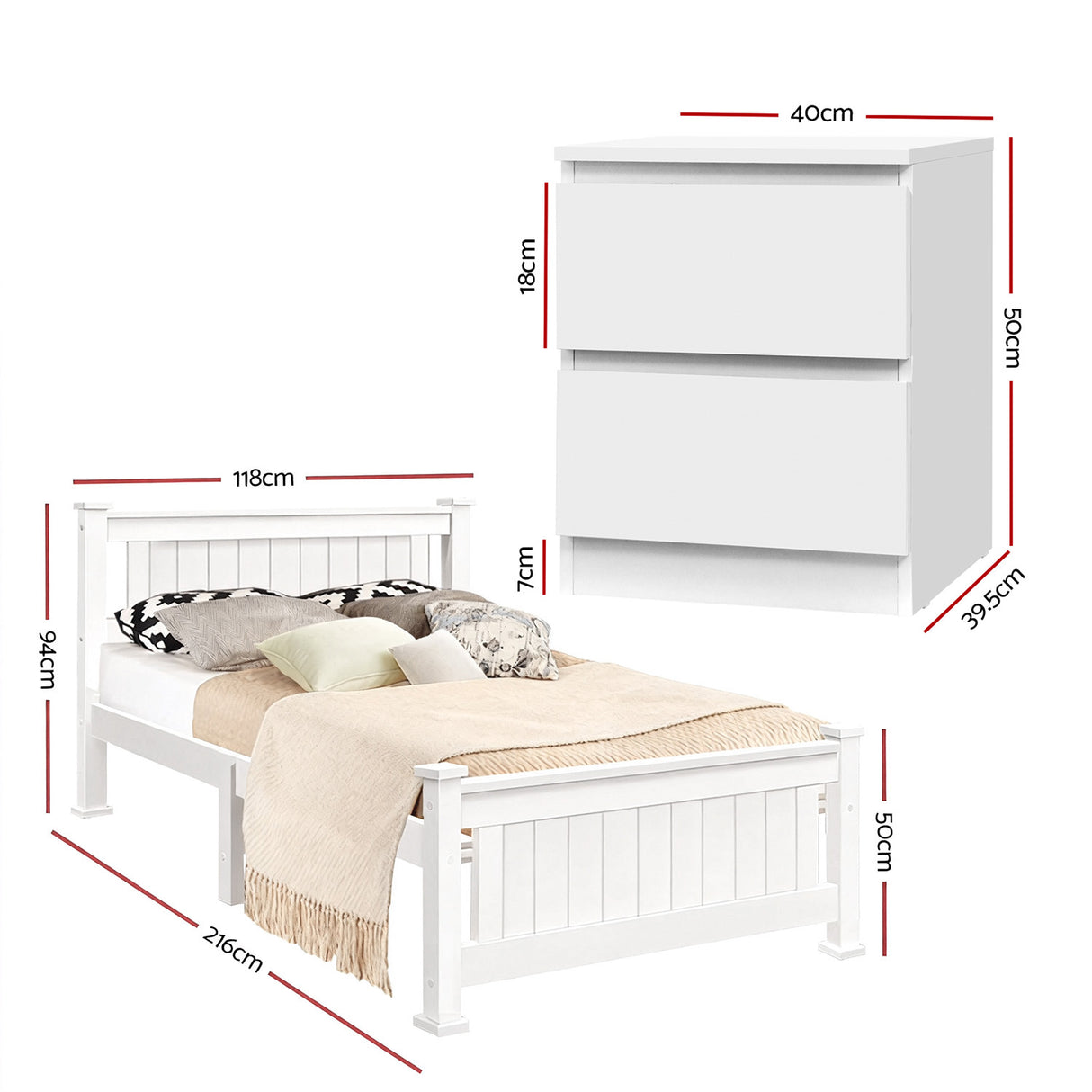 Bexley King Single Bed with Bedside, view 2