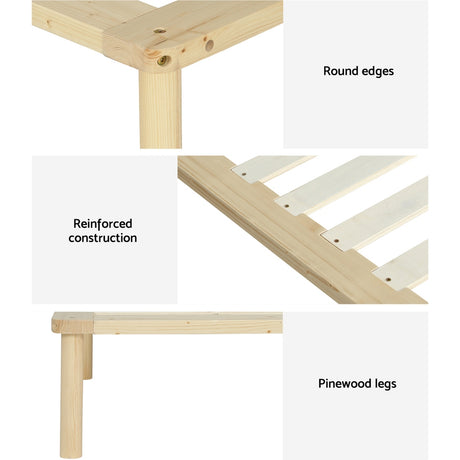 Amba Queen Size Wooden Bed Frame by Artiss
