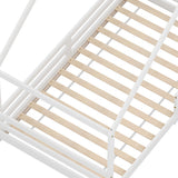 Kids house single bed frame in white