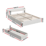 Artiss AURA double bed frame USB charging port headboard detail — Allure Home Collections