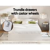 Artiss AURA double bed frame from foot end — Allure Home Collections