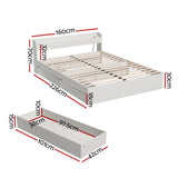 Artiss AURA bed frame USB and charging port detail at headboard — Allure Home Collections