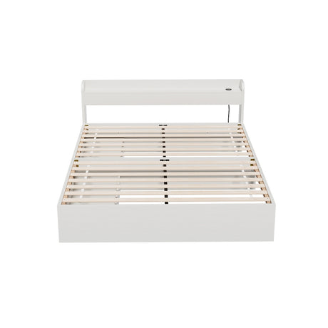 Artiss AURA queen storage bed frame showing 2 drawers open — Allure Home Collections
