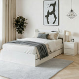 Tomaree single pine bed with a matching timber bedside table in a tidy childrens bedroom