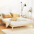 Artiss BRUNO double pine platform bed frame — minimalist full front view — Allure Home Collections