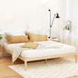 Artiss BRUNO king wooden base mattress platform in pine — full front view — Allure Home Collections