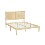 Artiss BRUNO double rattan headboard close-up showing natural woven texture — Allure Home Collections