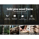 Artiss LEXI white pine double bed frame styled in bedroom — Allure Home Collections
