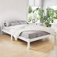 Artiss LEXI double solid pine bed frame in white — full front view — Allure Home Collections