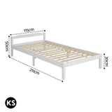 Bardonecchia King Single Wooden Bed Frame, White