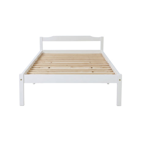 Bardonecchia King Single Wooden Bed Frame, White
