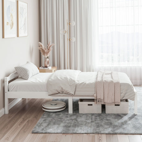 Bardonecchia King Single Wooden Bed Frame, White