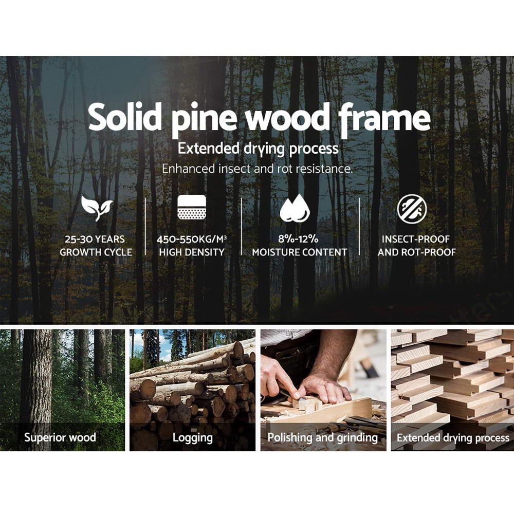 Artiss LEXI white single pine bed frame styled in bedroom — Allure Home Collections