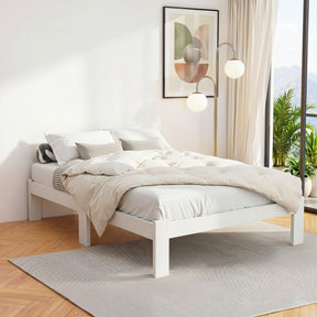 Courmayeur White Double bed frame in a modern bedroom