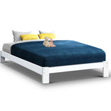 Artiss JADE white solid pine double bed frame showing non-toxic finish — Allure Home Collections
