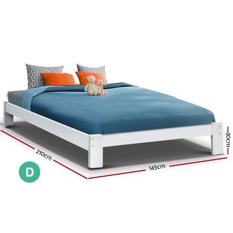 Artiss JADE double white pine headboard close-up — Allure Home Collections