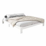 Courmayeur White Queen bed frame in a modern bedroom