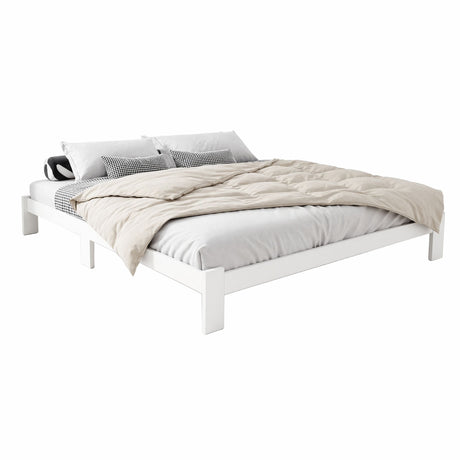 Courmayeur White Queen bed frame in a modern bedroom