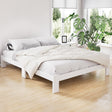 Artiss JADE queen solid pine bed frame in white — full front view — Allure Home Collections