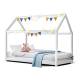 Artiss CASA Kids House Bed Frame — White Solid Pine — Allure Home Collections