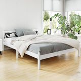Artiss SOFIE double white solid pine bed frame showing Australian mattress fit — Allure Home Collections