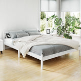 Artiss SOFIE bed frame white pine headboard close-up — Allure Home Collections