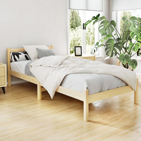 Chieri Oak Single bed frame in a modern bedroom