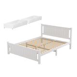 Artiss RIO queen white pine platform bed frame with 2 storage drawers — Allure Home Collections