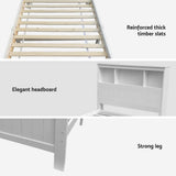 Bordighera King Single Wooden Bed Frame, White