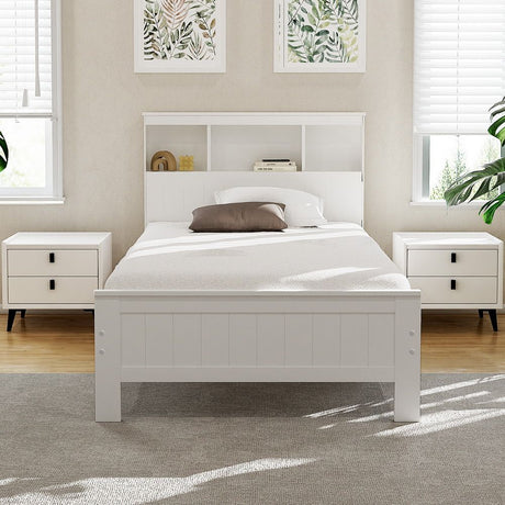 Bordighera King Single Wooden Bed Frame, White