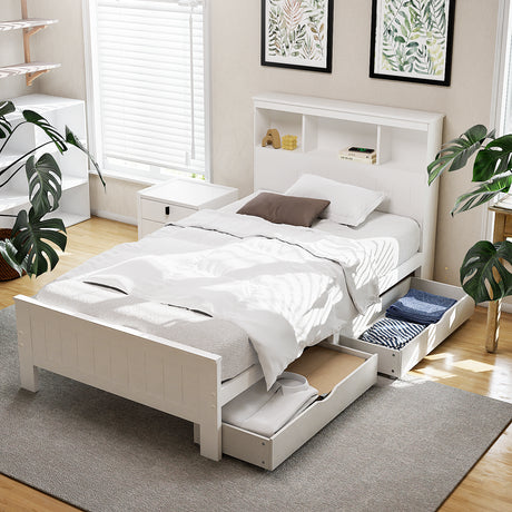 Artiss Conqueror king single storage bed frame showing 1-year warranty — Allure Home Collections