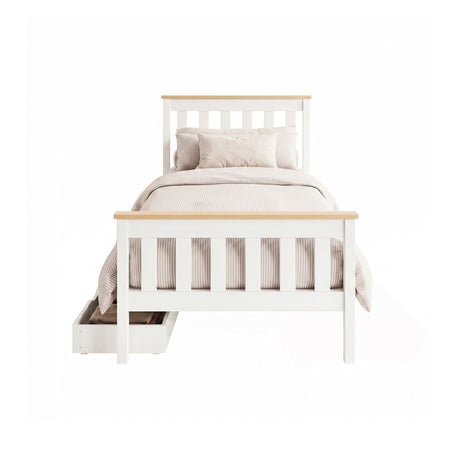 Susa Single Wooden Bed Frame, White