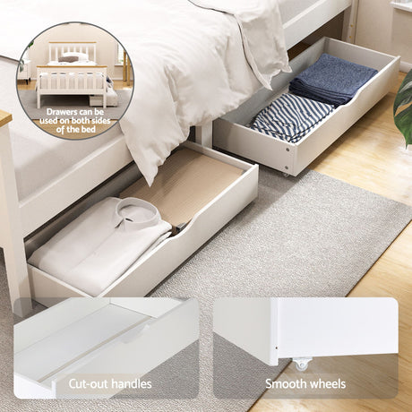 Susa Single Wooden Bed Frame, White