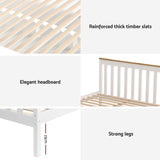 Susa Single Wooden Bed Frame, White
