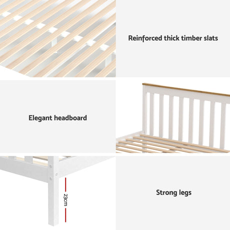 Susa Single Wooden Bed Frame, White