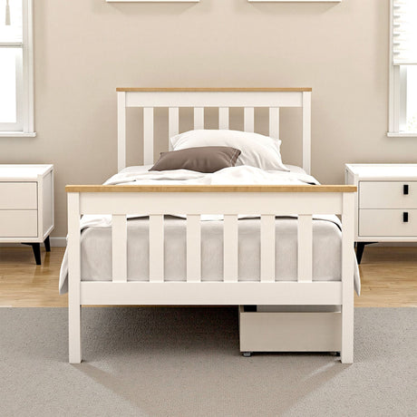 Susa Single Wooden Bed Frame, White