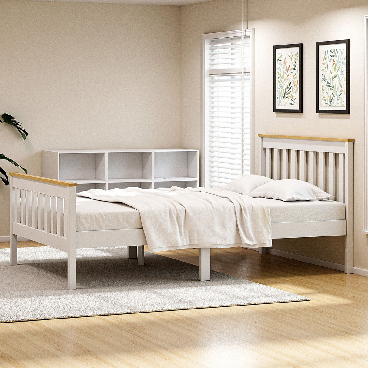 Susa Single Wooden Bed Frame, White