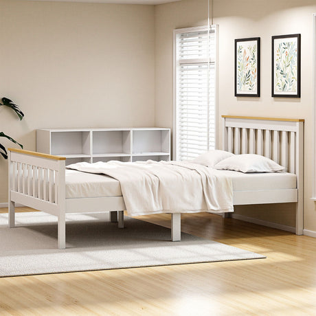 Susa Single Wooden Bed Frame, White