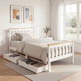 Susa Single Wooden Bed Frame, White