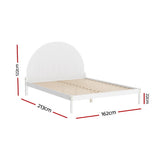 Artiss Queen Size Wooden Bed Frame - White