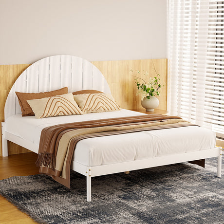 Artiss Queen Size Wooden Bed Frame - White