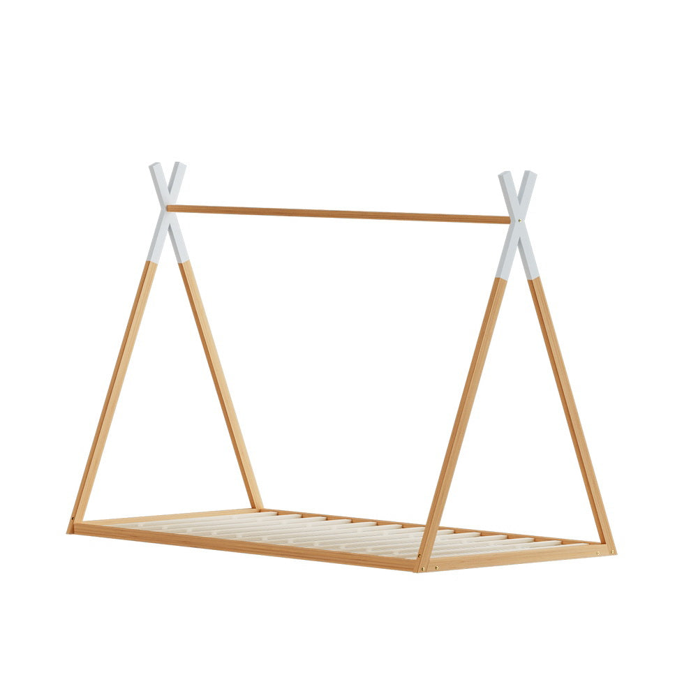 Artiss ENID kids house single bed frame from foot end — Allure Home Collections