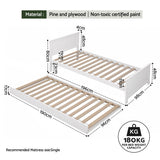Birch Trundle Bed, White, view 2