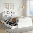 Portsea King Single Bed with Charging, White