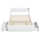 Portsea King Single Bed with Charging, White, view 3