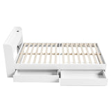 Portsea King Single Bed with Charging, White, view 4
